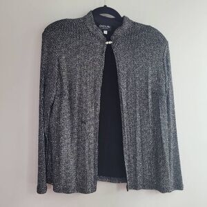 Vintage all over sparkle black cardigan open front faux‎ diamond closure